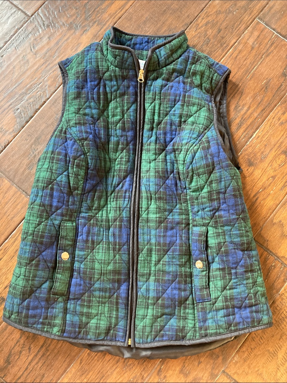 Black watch plaid vest